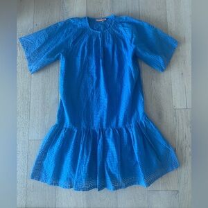 Oliphant Womens Checkered Dress Blue XS